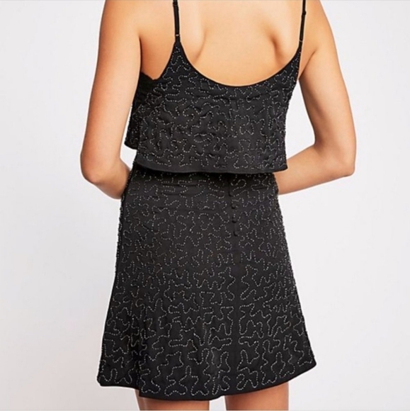 FREE PEOPLE 2 piece Beaded Black Skirt Set - Picture 2 of 11